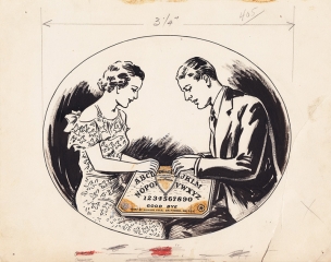 1936 William Fuld Couple playing ouija original artwork