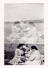 1940s Ladies Ouija picnic double exposure